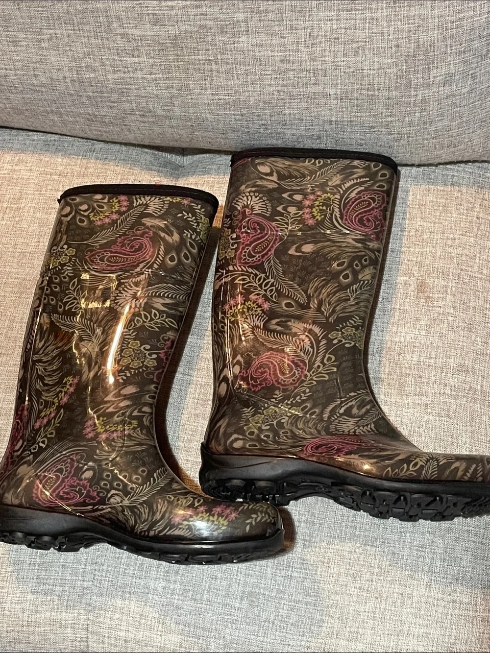 EUC Kamik Paisley Rain Boots Women's Size 9 Waterproof Rubber Boots